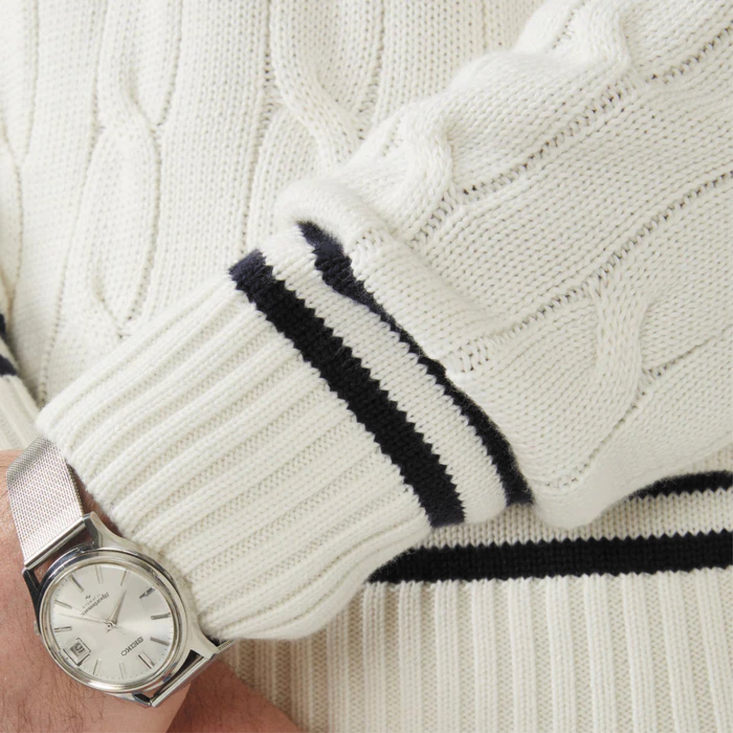 Alan Paine Sandridge Cable Knit Cricket Jumper