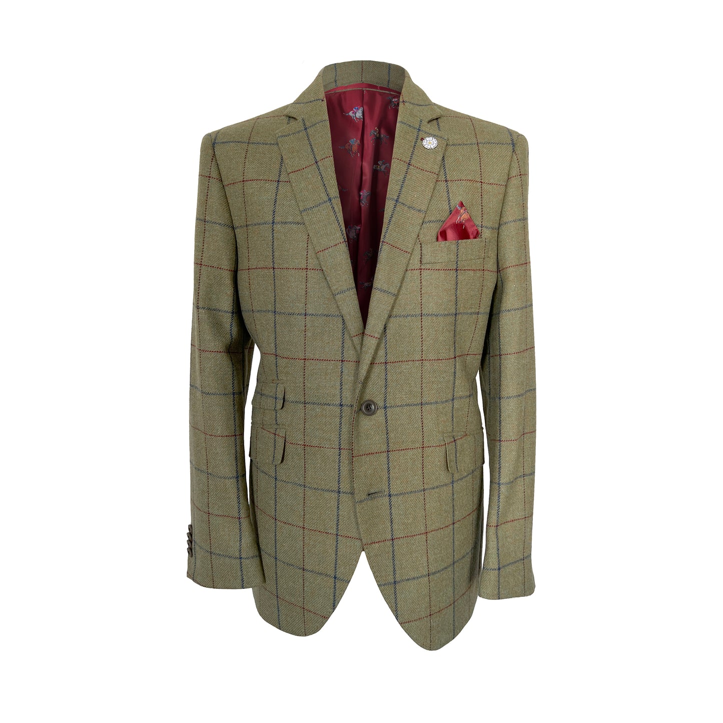 Horace Barton Green Check Tweed Blazer