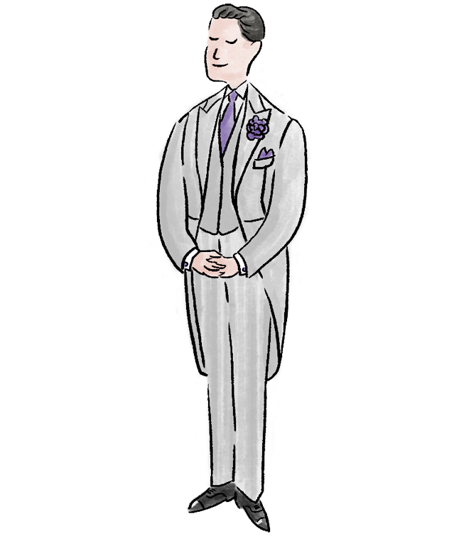 Horace Barton formal wear hire cheltenham - Wedding tails suit rental grey