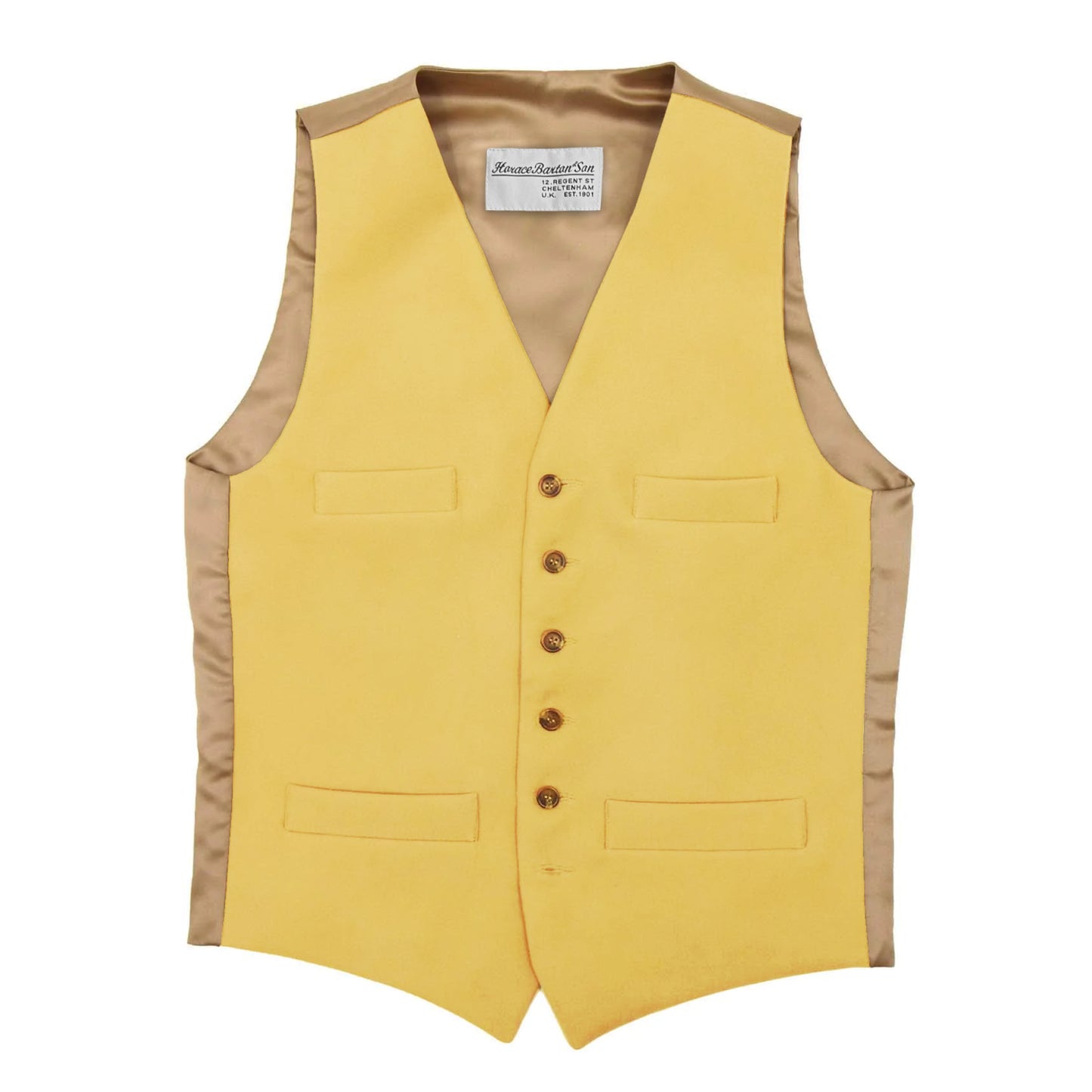 Horace Barton Moleskin Four Pocket Vest Yellow