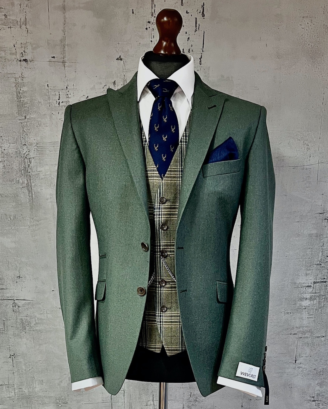 Green Flannel 3 Piece suit