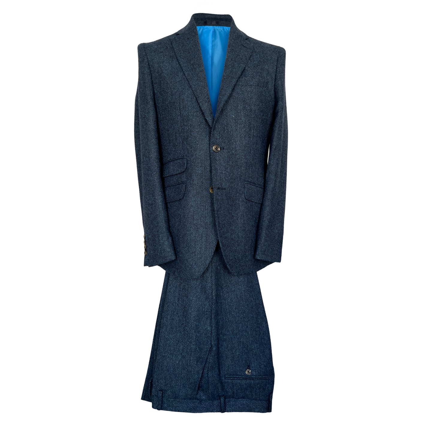 Horace Barton Navy Herringbone Tweed Suit