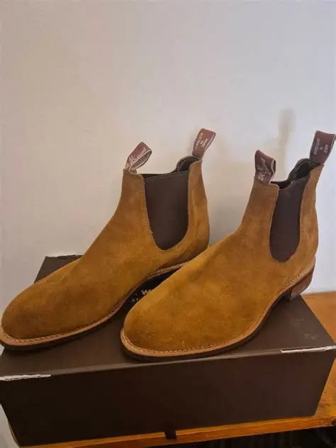 RM Williams Turnboot Round Toe Brown Suede